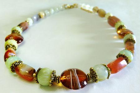 Намисто ручної роботи, сердолік.